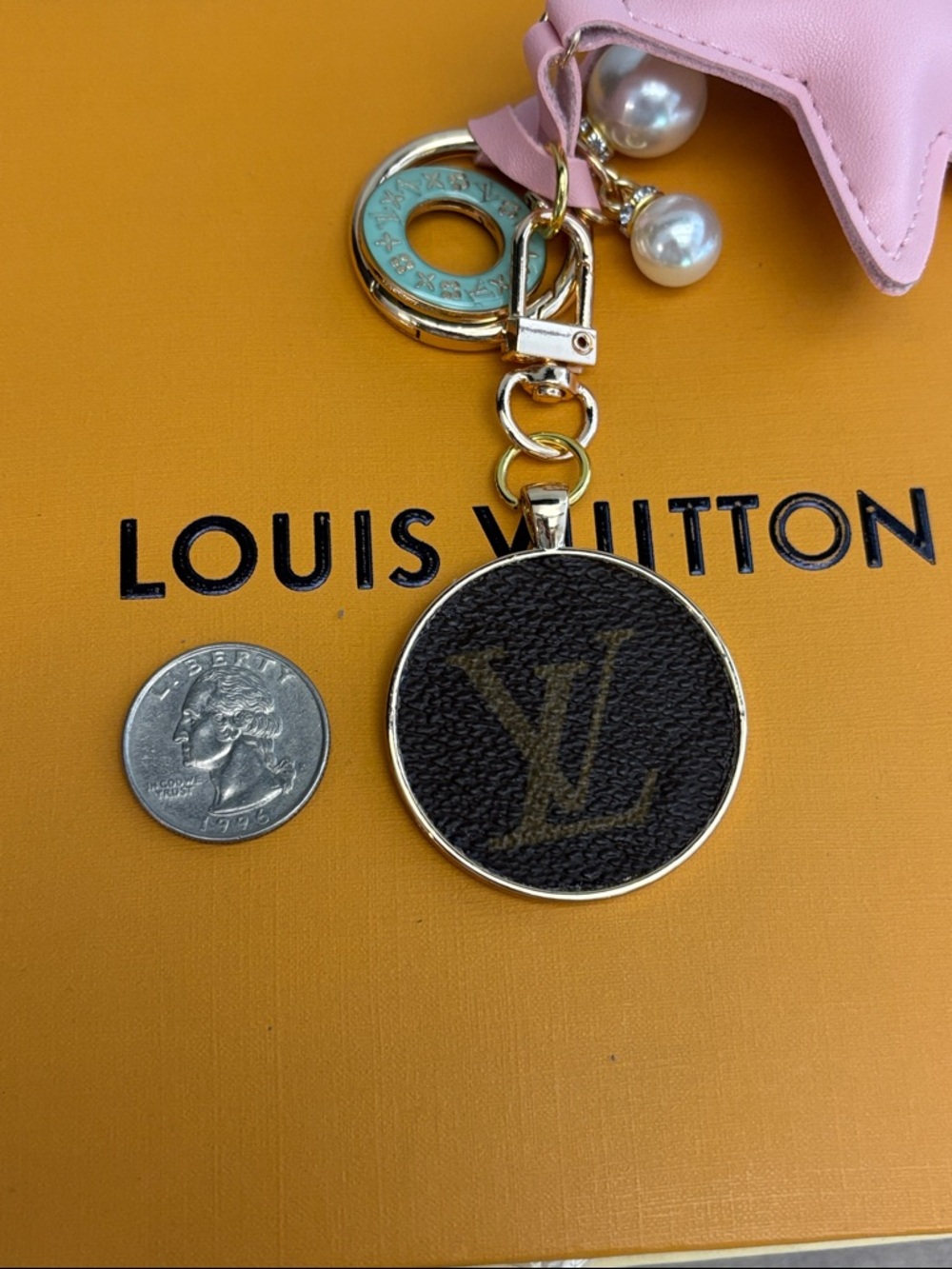 Louis Vuitton Bag Charm, Star, tassel, LV disc & LV Zipper Pull Upcycled 7 in - Picture 5 of 5